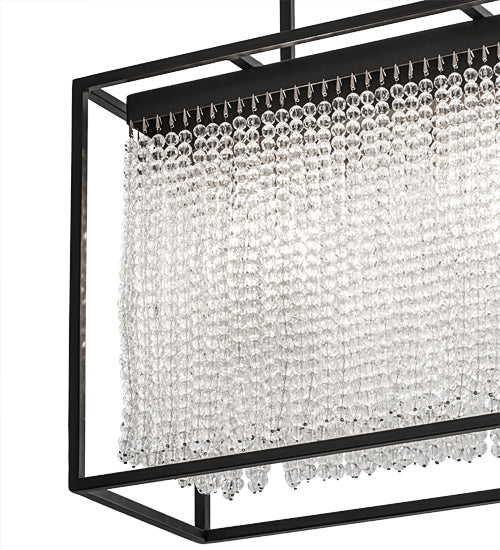 Meyda Lighting Cleo 24" 2-Light Timeless Bronze Pendant Light With Clear Crystal Strands Shade Glass
