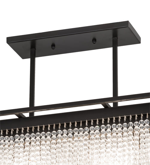 Meyda Lighting Cleo 24" 2-Light Timeless Bronze Pendant Light With Clear Crystal Strands Shade Glass