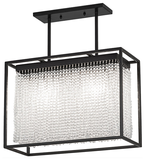 Meyda Lighting Cleo 24" 2-Light Timeless Bronze Pendant Light With Clear Crystal Strands Shade Glass