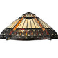 Meyda Lighting Cleopatra 25" 2-Light Mahogany Bronze Table Lamp With Amber & Beige Art Shade Glass