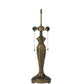 Meyda Lighting Cleopatra 25" 2-Light Mahogany Bronze Table Lamp With Amber & Beige Art Shade Glass