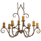 Meyda Lighting Clifton 36" 8-Light Antique Rust Chandelier With Ivory Faux Candlelight