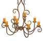 Meyda Lighting Clifton 36" 8-Light Antique Rust Chandelier With Ivory Faux Candlelight