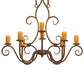 Meyda Lighting Clifton 36" 8-Light Antique Rust Chandelier With Ivory Faux Candlelight