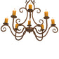 Meyda Lighting Clifton 36" 8-Light Antique Rust Chandelier With Ivory Faux Candlelight