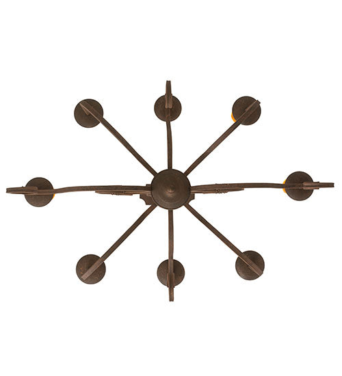 Meyda Lighting Clifton 36" 8-Light Antique Rust Chandelier With Ivory Faux Candlelight