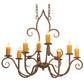 Meyda Lighting Clifton 36" 8-Light Antique Rust Chandelier With Ivory Faux Candlelight