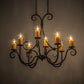 Meyda Lighting Clifton 36" 8-Light Cafe Noir Chandelier With Ivory Faux Candlelight Shade Glass