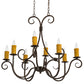 Meyda Lighting Clifton 36" 8-Light Cafe Noir Chandelier With Ivory Faux Candlelight Shade Glass