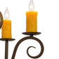 Meyda Lighting Clifton 36" 8-Light Cafe Noir Chandelier With Ivory Faux Candlelight Shade Glass