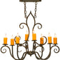 Meyda Lighting Clifton 36" 8-Light Gilded Tobacco Island Chandelier With Amber Faux Candlelight