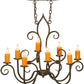Meyda Lighting Clifton 36" 8-Light Gilded Tobacco Island Chandelier With Amber Faux Candlelight