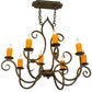 Meyda Lighting Clifton 36" 8-Light Gilded Tobacco Island Chandelier With Amber Faux Candlelight