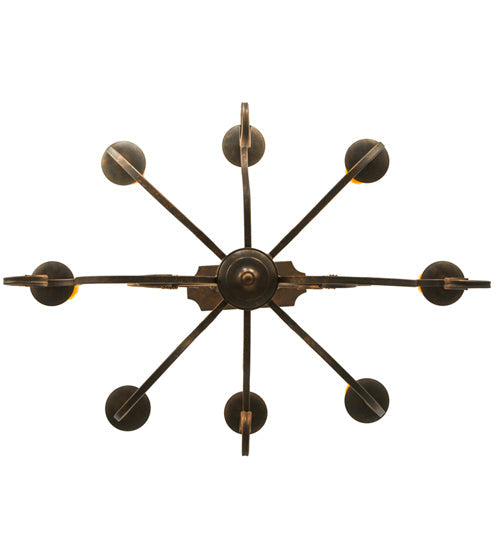 Meyda Lighting Clifton 36" 8-Light Gilded Tobacco Island Chandelier With Amber Faux Candlelight