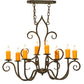 Meyda Lighting Clifton 36" 8-Light Gilded Tobacco Island Chandelier With Amber Faux Candlelight