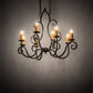 Meyda Lighting Clifton 36" 8-Light Oil Rubbed Bronze Island Chandelier With Amber Faux Candlelight