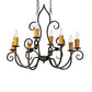 Meyda Lighting Clifton 36" 8-Light Oil Rubbed Bronze Island Chandelier With Amber Faux Candlelight