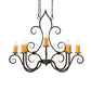 Meyda Lighting Clifton 36" 8-Light Oil Rubbed Bronze Island Chandelier With Amber Faux Candlelight