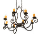 Meyda Lighting Clifton 36" 8-Light Oil Rubbed Bronze Island Chandelier With Amber Faux Candlelight