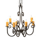 Meyda Lighting Clifton 36" 8-Light Oil Rubbed Bronze Island Chandelier With Amber Faux Candlelight