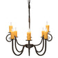Meyda Lighting Clifton 36" 8-Light Oil Rubbed Bronze Island Chandelier With Amber Faux Candlelight
