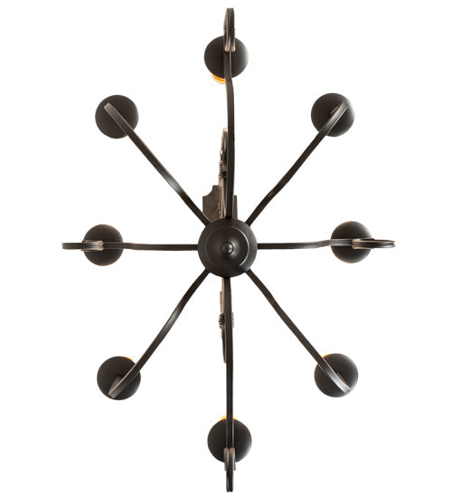 Meyda Lighting Clifton 36" 8-Light Oil Rubbed Bronze Island Chandelier With Amber Faux Candlelight