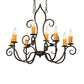 Meyda Lighting Clifton 36" 8-Light Oil Rubbed Bronze Island Chandelier With Amber Faux Candlelight