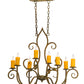 Meyda Lighting Clifton 36" 8-Light Organic Rust Chandelier With Amber Faux Candlelight