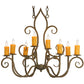 Meyda Lighting Clifton 36" 8-Light Organic Rust Chandelier With Amber Faux Candlelight
