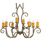 Meyda Lighting Clifton 36" 8-Light Organic Rust Chandelier With Amber Faux Candlelight