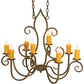 Meyda Lighting Clifton 36" 8-Light Organic Rust Chandelier With Amber Faux Candlelight