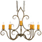 Meyda Lighting Clifton 36" 8-Light Organic Rust Chandelier With Amber Faux Candlelight