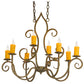 Meyda Lighting Clifton 36" 8-Light Organic Rust Chandelier With Amber Faux Candlelight