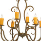 Meyda Lighting Clifton 36" 8-Light Organic Rust Chandelier With Amber Faux Candlelight