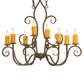 Meyda Lighting Clifton 36" 8-Light Organic Rust Chandelier With Amber Faux Candlelight