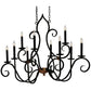 Meyda Lighting Clifton 43" 10-Light Black And Autumn Leaf Chandelier With Black Faux Candlelight