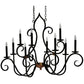Meyda Lighting Clifton 43" 10-Light Black And Autumn Leaf Chandelier With Black Faux Candlelight
