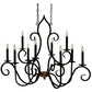 Meyda Lighting Clifton 43" 10-Light Black And Autumn Leaf Chandelier With Black Faux Candlelight
