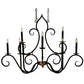 Meyda Lighting Clifton 43" 10-Light Black And Autumn Leaf Chandelier With Black Faux Candlelight