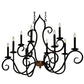 Meyda Lighting Clifton 43" 10-Light Black And Autumn Leaf Chandelier With Black Faux Candlelight