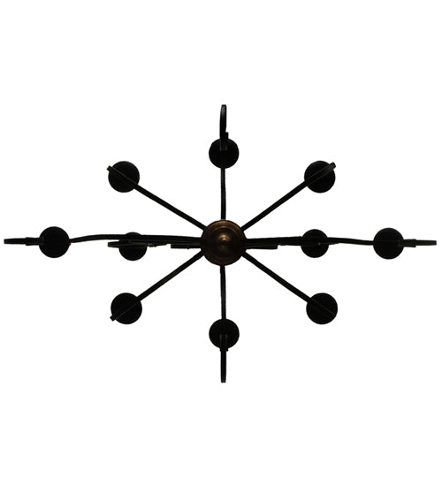 Meyda Lighting Clifton 43" 10-Light Black And Autumn Leaf Chandelier With Black Faux Candlelight