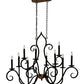 Meyda Lighting Clifton 43" 10-Light Black And Autumn Leaf Chandelier With Black Faux Candlelight