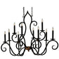 Meyda Lighting Clifton 43" 10-Light Black And Autumn Leaf Chandelier With Black Faux Candlelight