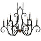Meyda Lighting Clifton 43" 10-Light Black And Autumn Leaf Chandelier With Black Faux Candlelight