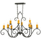 Meyda Lighting Clifton 48" 10-Light Antique Iron Gate Chandelier With Amber Faux Candlelight