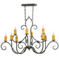 Meyda Lighting Clifton 48" 10-Light Antique Iron Gate Chandelier With Amber Faux Candlelight