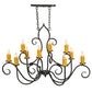 Meyda Lighting Clifton 48" 10-Light Antique Iron Gate Chandelier With Amber Faux Candlelight