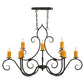 Meyda Lighting Clifton 48" 10-Light Antique Iron Gate Chandelier With Amber Faux Candlelight