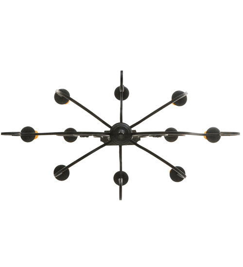 Meyda Lighting Clifton 48" 10-Light Antique Iron Gate Chandelier With Amber Faux Candlelight