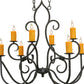 Meyda Lighting Clifton 48" 10-Light Antique Iron Gate Chandelier With Amber Faux Candlelight